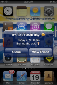 MANAGE FIBROMYALGIA ON YOUR IPHONE- FIVE TRICKS THAT COST NOTHING, B12 PATCH